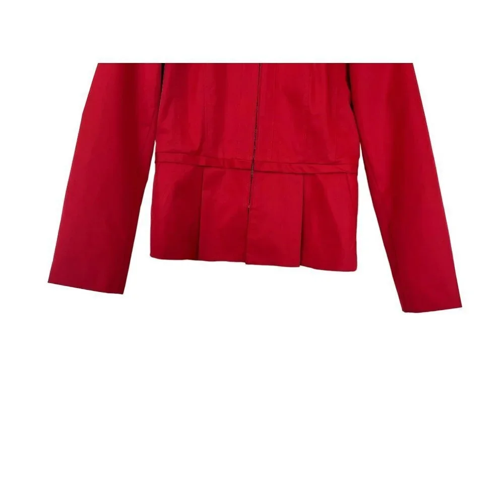 Cynthia Rowley Cherry Red Zip Up Blazer S